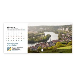 Calendrier chevalet horizontal (23x10 cm) personnalisé - Villages de France