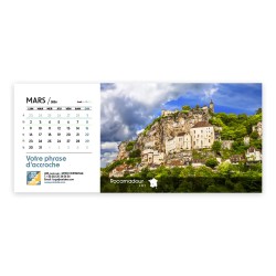 Calendrier chevalet horizontal (23x10 cm) personnalisé - Villages de France