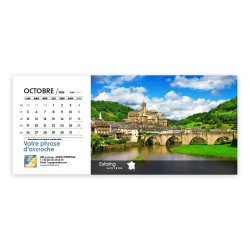 Calendrier chevalet horizontal (23x10 cm) personnalisé - Villages de France