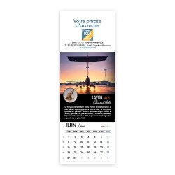 Calendrier chevalet vertical (21x7,5 cm) personnalisé - Inventions Françaises