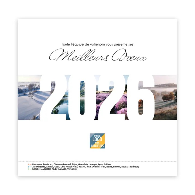 Calendrier chevalet carré (15x15 cm) personnalisé - Nature