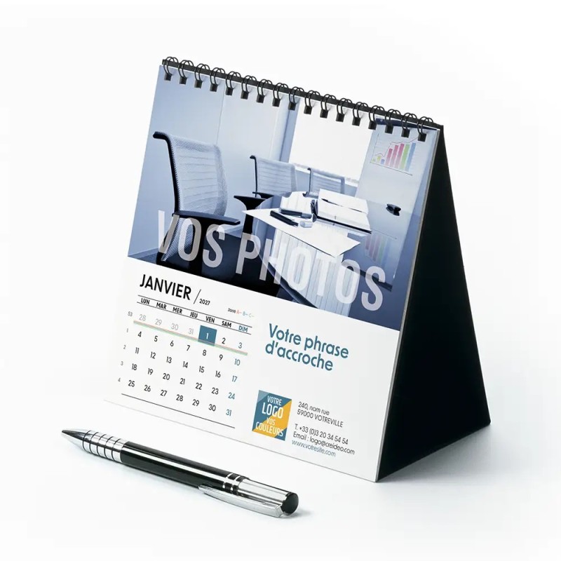 Calendrier chevalet carré (15x15 cm) personnalisé - Vos photos