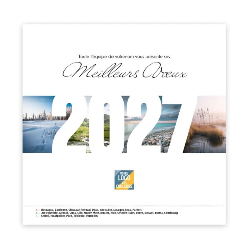 Calendrier chevalet carré (15x15 cm) personnalisé - Nature