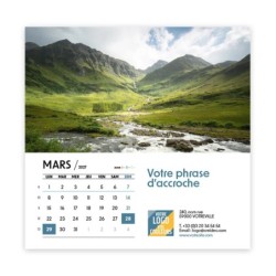 Calendrier chevalet carré (15x15 cm) personnalisé - Nature