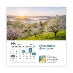 Calendrier chevalet carré (15x15 cm) personnalisé - Nature