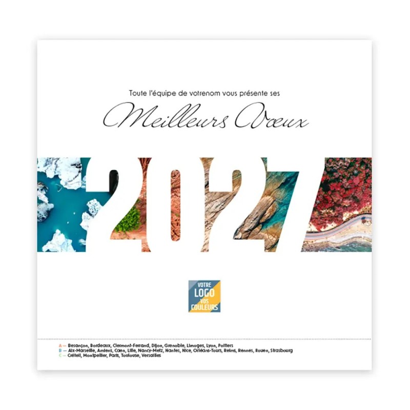 Calendrier chevalet carré (15x15 cm) personnalisé - Vue du ciel