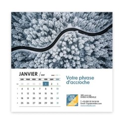 Calendrier chevalet carré (15x15 cm) personnalisé - Vue du ciel