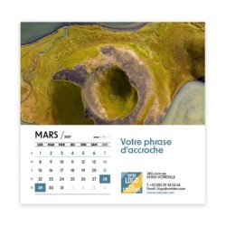 Calendrier chevalet carré (15x15 cm) personnalisé - Vue du ciel