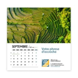 Calendrier chevalet carré (15x15 cm) personnalisé - Vue du ciel