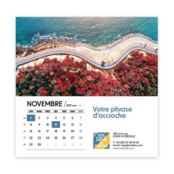 Calendrier chevalet carré (15x15 cm) personnalisé - Vue du ciel