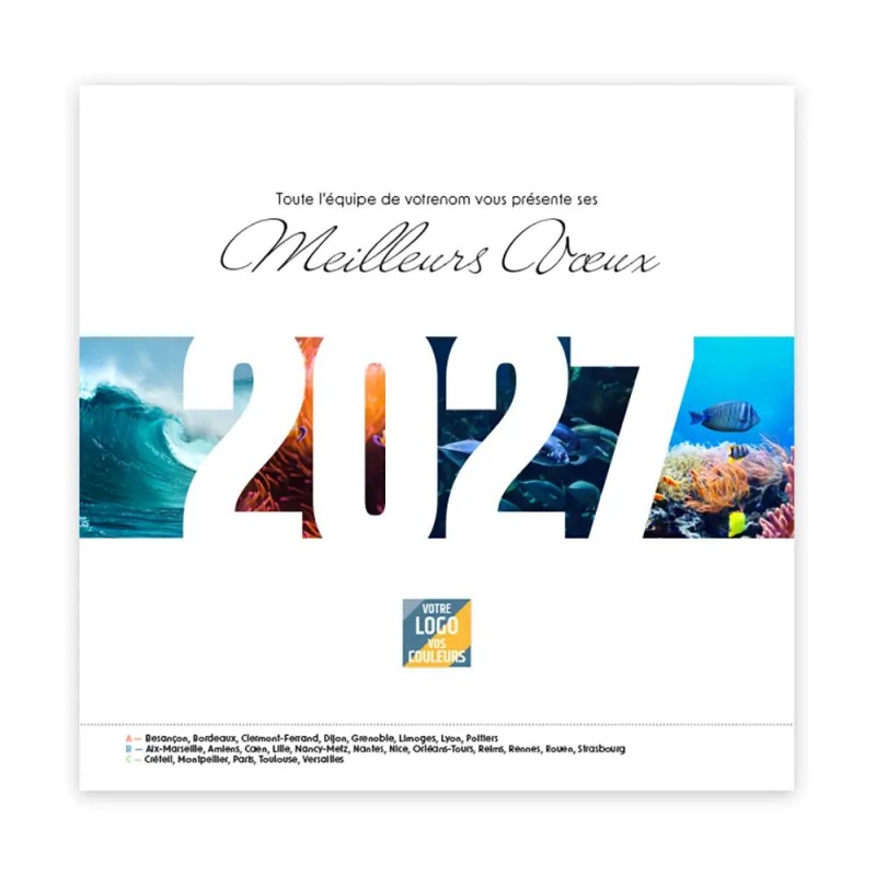 Calendrier chevalet carré (15x15 cm) personnalisé - Océan