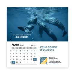 Calendrier chevalet carré (15x15 cm) personnalisé - Océan