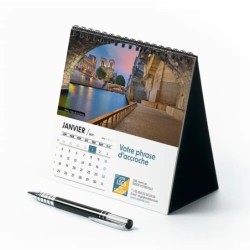 Calendrier chevalet carré (15x15 cm) personnalisé - Patrimoine France