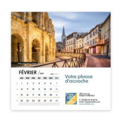 Calendrier chevalet carré (15x15 cm) personnalisé - Patrimoine France