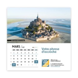 Calendrier chevalet carré (15x15 cm) personnalisé - Patrimoine France