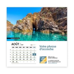 Calendrier chevalet carré (15x15 cm) personnalisé - Patrimoine France