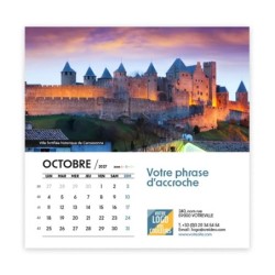 Calendrier chevalet carré (15x15 cm) personnalisé - Patrimoine France