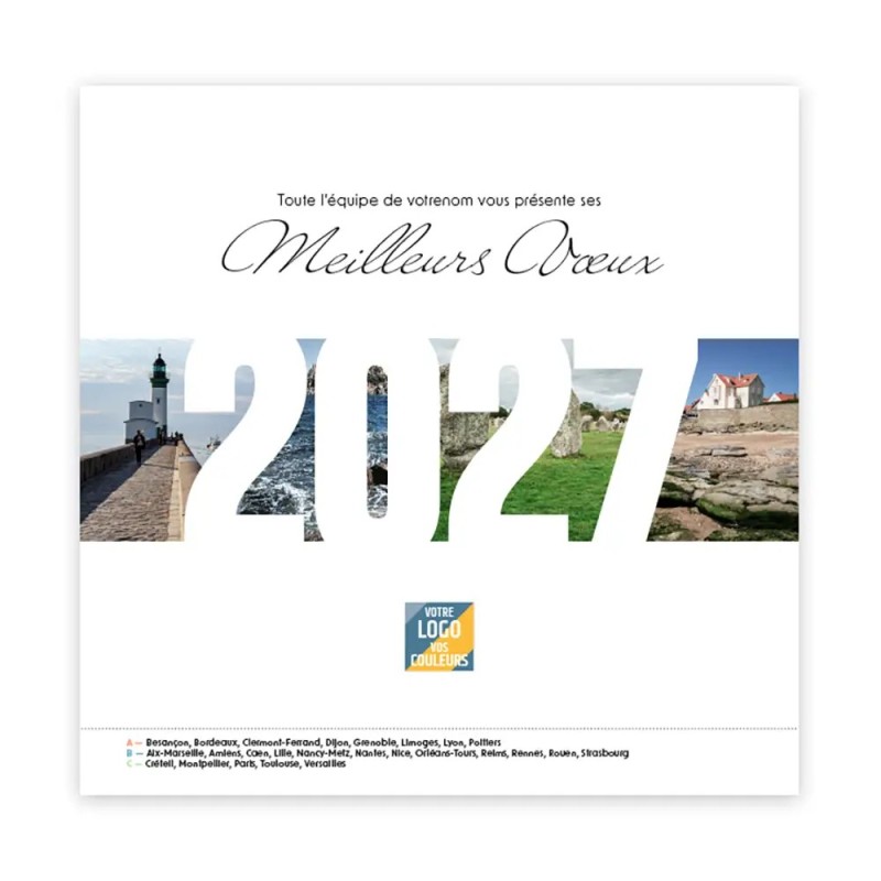 Calendrier chevalet carré (15x15 cm) personnalisé - Littoral