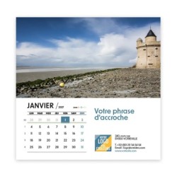 Calendrier chevalet carré (15x15 cm) personnalisé - Littoral