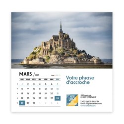 Calendrier chevalet carré (15x15 cm) personnalisé - Littoral