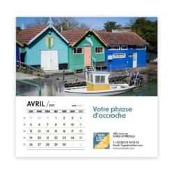 Calendrier chevalet carré (15x15 cm) personnalisé - Littoral