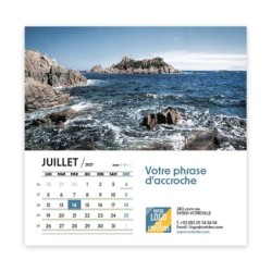 Calendrier chevalet carré (15x15 cm) personnalisé - Littoral