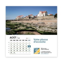 Calendrier chevalet carré (15x15 cm) personnalisé - Littoral