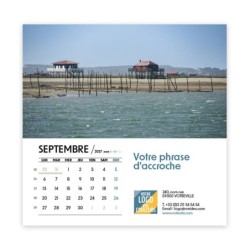 Calendrier chevalet carré (15x15 cm) personnalisé - Littoral