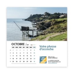 Calendrier chevalet carré (15x15 cm) personnalisé - Littoral