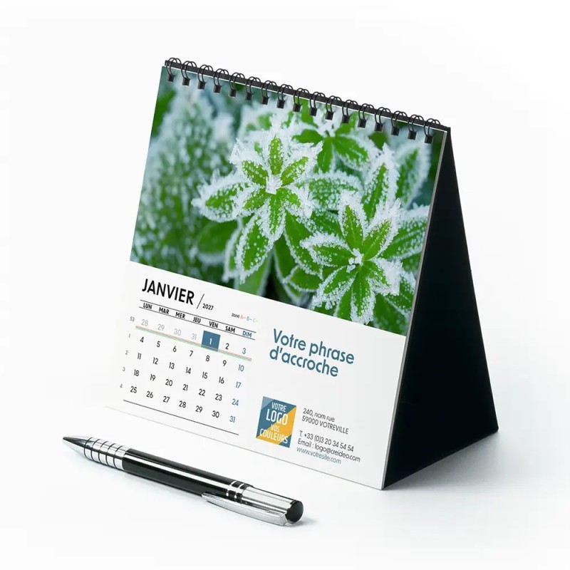 Calendrier chevalet carré (15x15 cm) personnalisé - Zoom Nature
