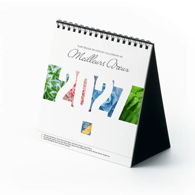 Calendrier chevalet carré (15x15 cm) personnalisé - Zoom Nature