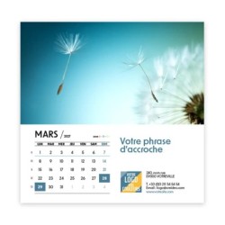 Calendrier chevalet carré (15x15 cm) personnalisé - Zoom Nature