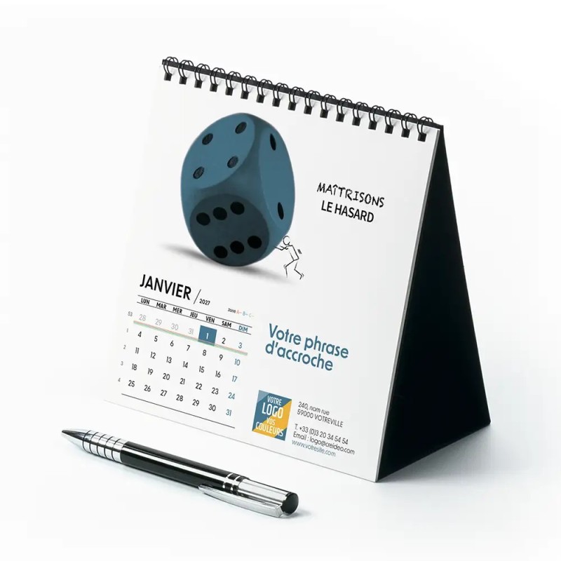 Calendrier chevalet carré (15x15 cm) personnalisé - Business