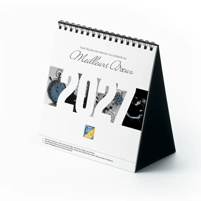 Calendrier chevalet carré (15x15 cm) personnalisé - Business