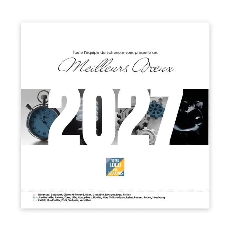 Calendrier chevalet carré (15x15 cm) personnalisé - Business