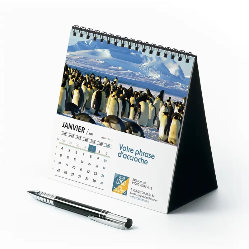 Calendrier chevalet carré (15x15 cm) personnalisé - Faune