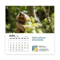 Calendrier chevalet carré (15x15 cm) personnalisé - Faune