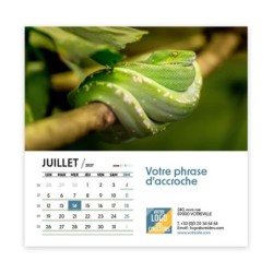 Calendrier chevalet carré (15x15 cm) personnalisé - Faune
