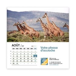 Calendrier chevalet carré (15x15 cm) personnalisé - Faune
