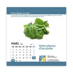 Calendrier chevalet carré (15x15 cm) personnalisé - Fruits et légumes