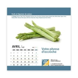 Calendrier chevalet carré (15x15 cm) personnalisé - Fruits et légumes
