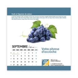 Calendrier chevalet carré (15x15 cm) personnalisé - Fruits et légumes