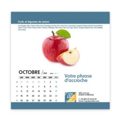 Calendrier chevalet carré (15x15 cm) personnalisé - Fruits et légumes