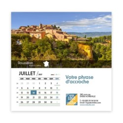 Calendrier chevalet carré (15x15 cm) personnalisé - Villages de France