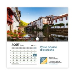 Calendrier chevalet carré (15x15 cm) personnalisé - Villages de France
