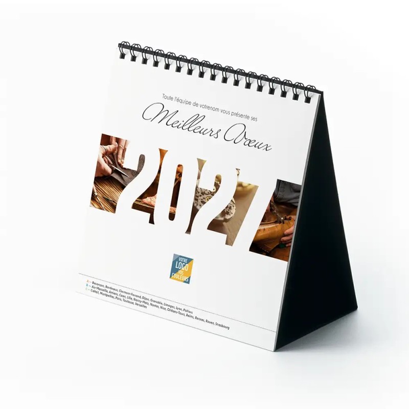 Calendrier chevalet carré (15x15 cm) personnalisé - Artisans