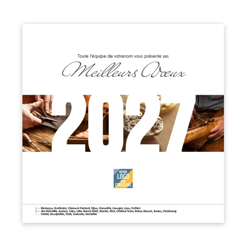 Calendrier chevalet carré (15x15 cm) personnalisé - Artisans