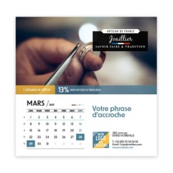 Calendrier chevalet carré (15x15 cm) personnalisé - Artisans
