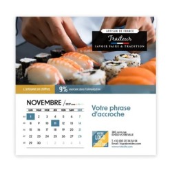 Calendrier chevalet carré (15x15 cm) personnalisé - Artisans