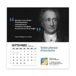 Calendrier chevalet carré (15x15 cm) personnalisé - Citations 2